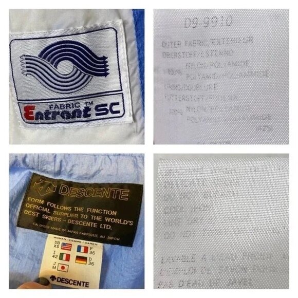 Vintage Descente Women's Ski Jacket Size XS Water-Resistant Cream & Blue Adjusta - Picture 4 of 13